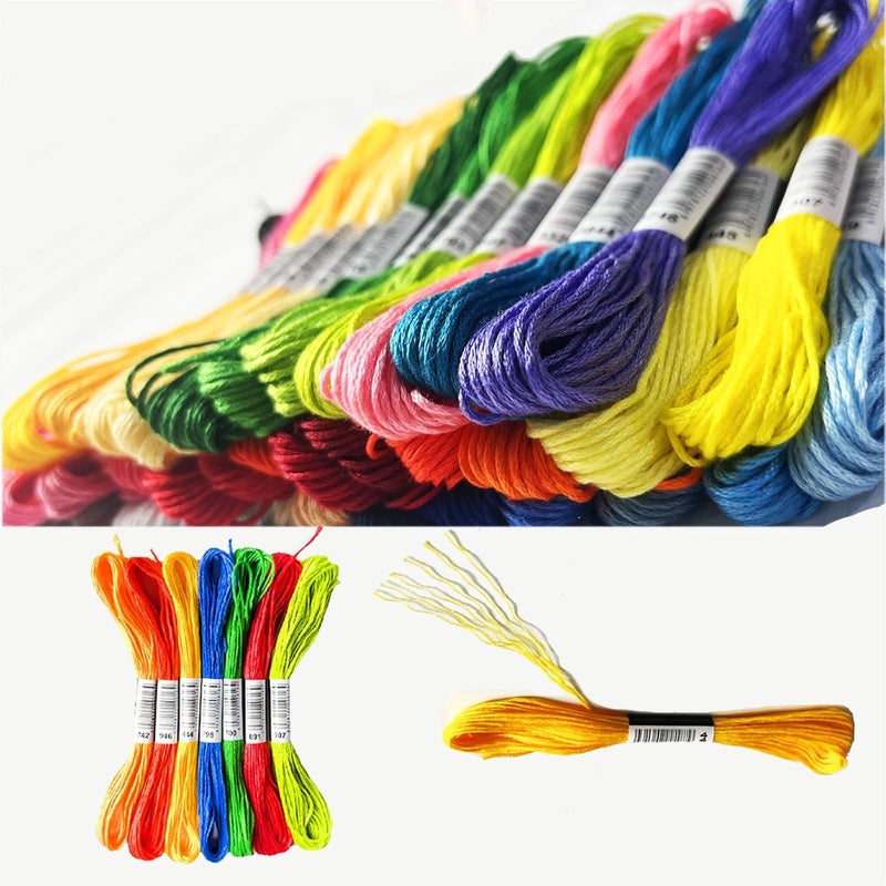 Zhenqing 50 Colors Embroidery Floss 400 Meters (437 Yards), 6-Strand Cotton Cross Stitch Thread for Hand Embroidery & Friendship Bracelets (8.7 Yards per Skein) - Image 3